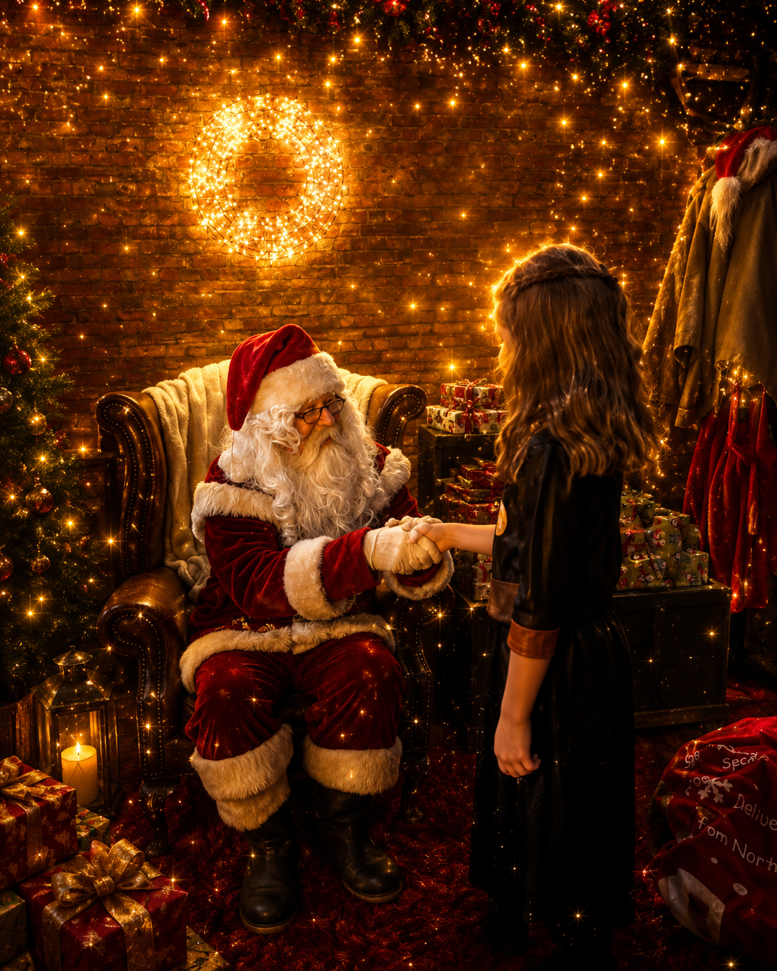 Child visiting Santa