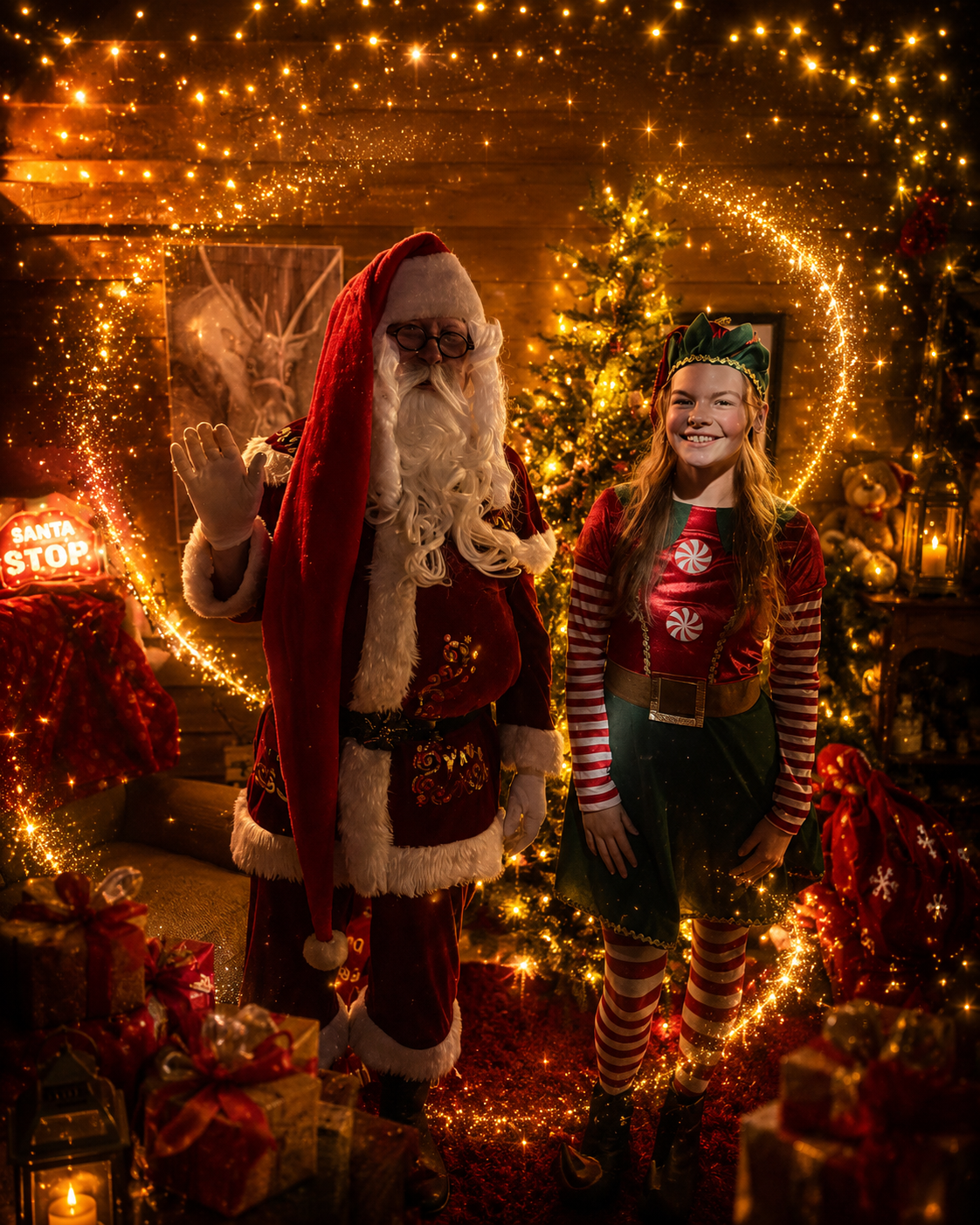 Santa in his Christmas grotto
